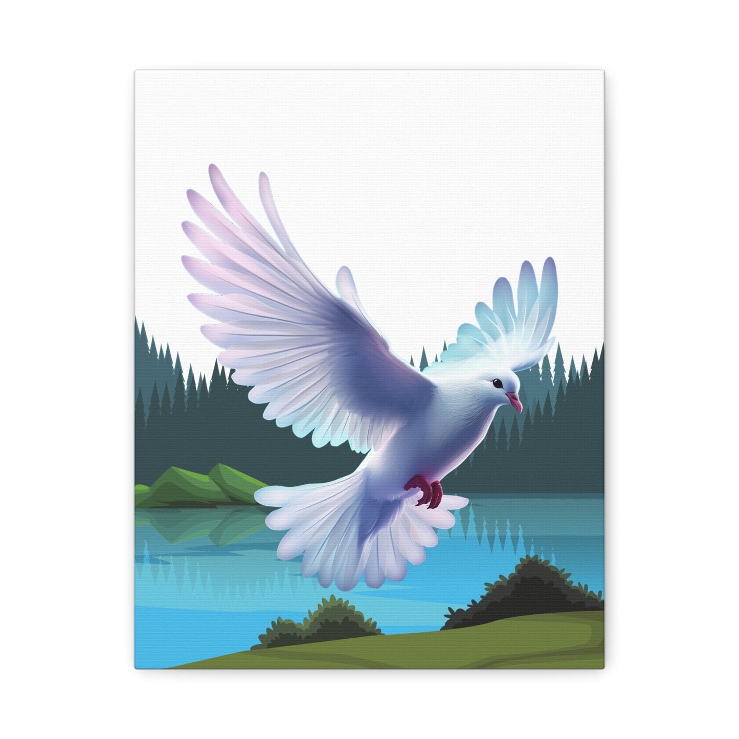 Toile tendue Majestueuse Colombe du Saint-Esprit — Art mural nature sereine — Fini mat