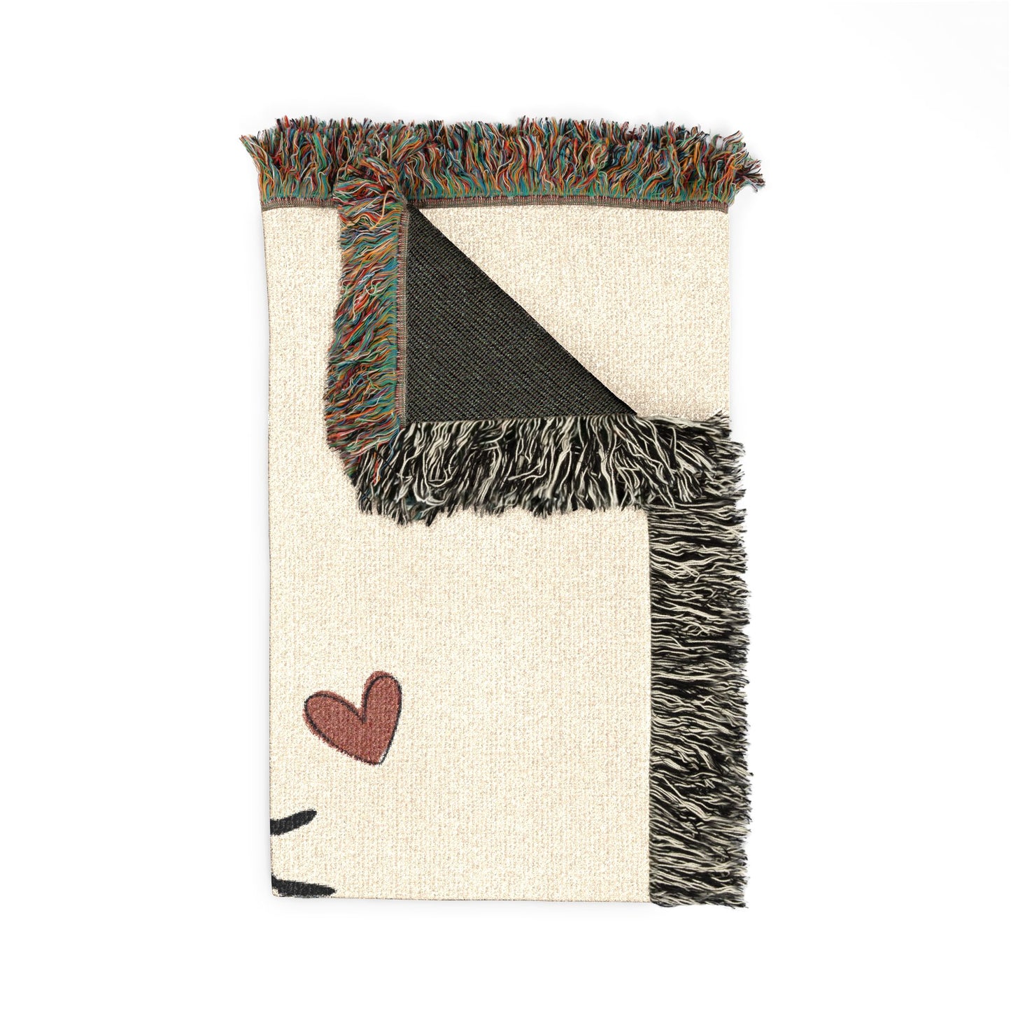 Couverture Tissée « You Are Loved » — Couverture Décorative Confortable avec Accents Cœur