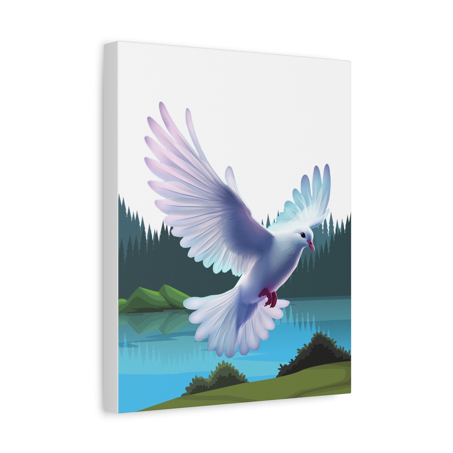 Toile tendue Majestueuse Colombe du Saint-Esprit — Art mural nature sereine — Fini mat
