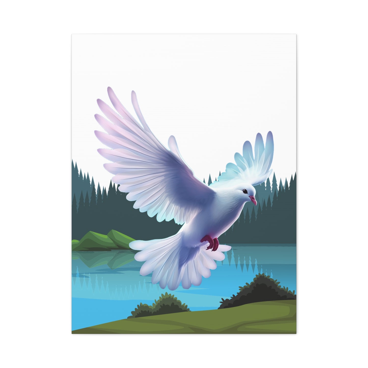 Toile tendue Majestueuse Colombe du Saint-Esprit — Art mural nature sereine — Fini mat