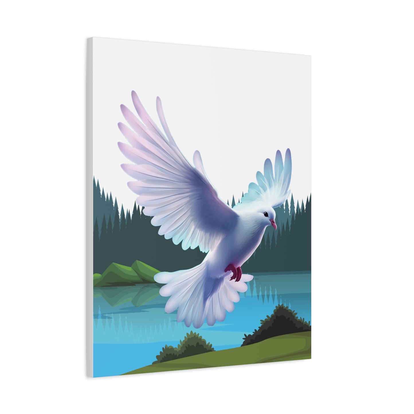 Toile tendue Majestueuse Colombe du Saint-Esprit — Art mural nature sereine — Fini mat