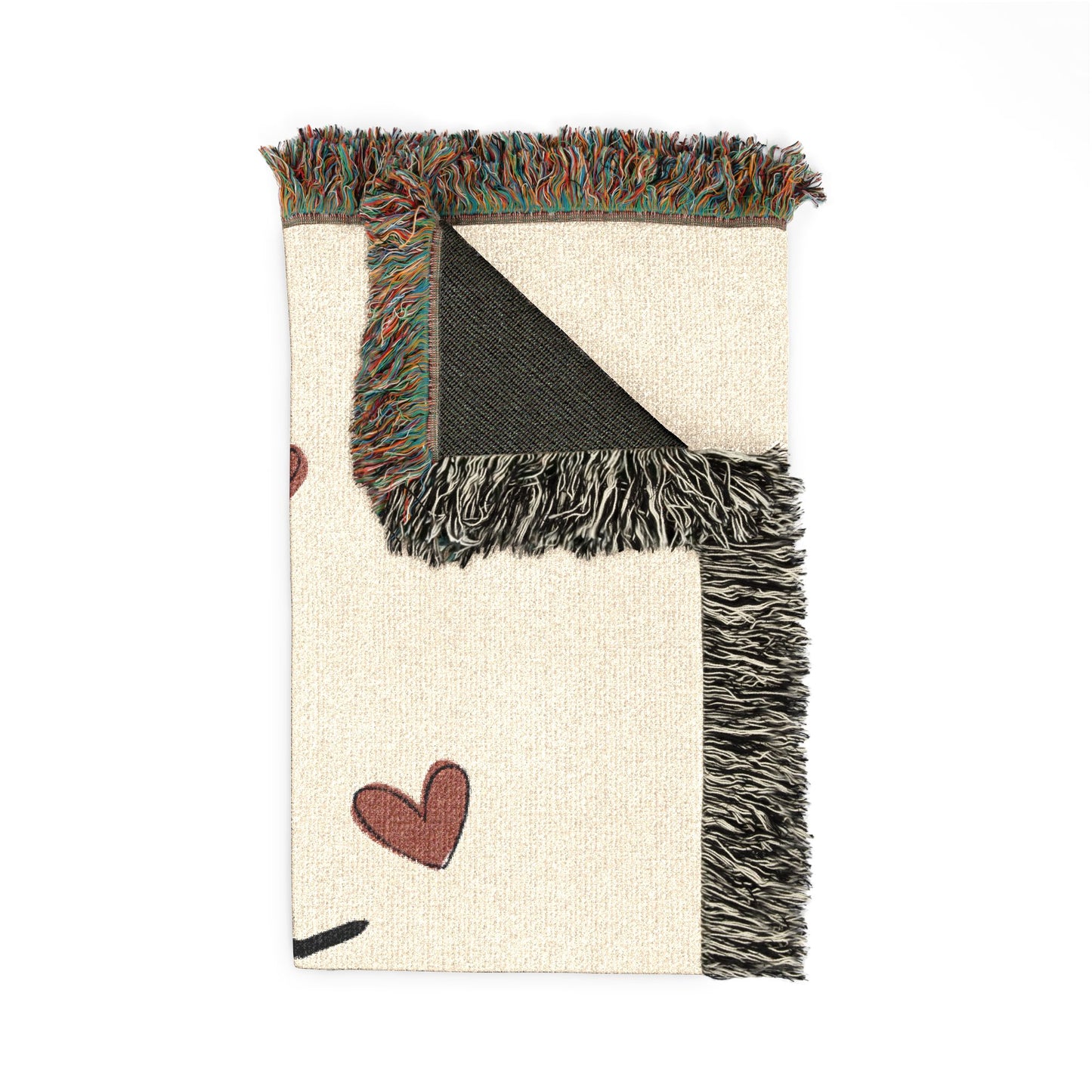 Couverture Tissée « You Are Loved » — Couverture Décorative Confortable avec Accents Cœur