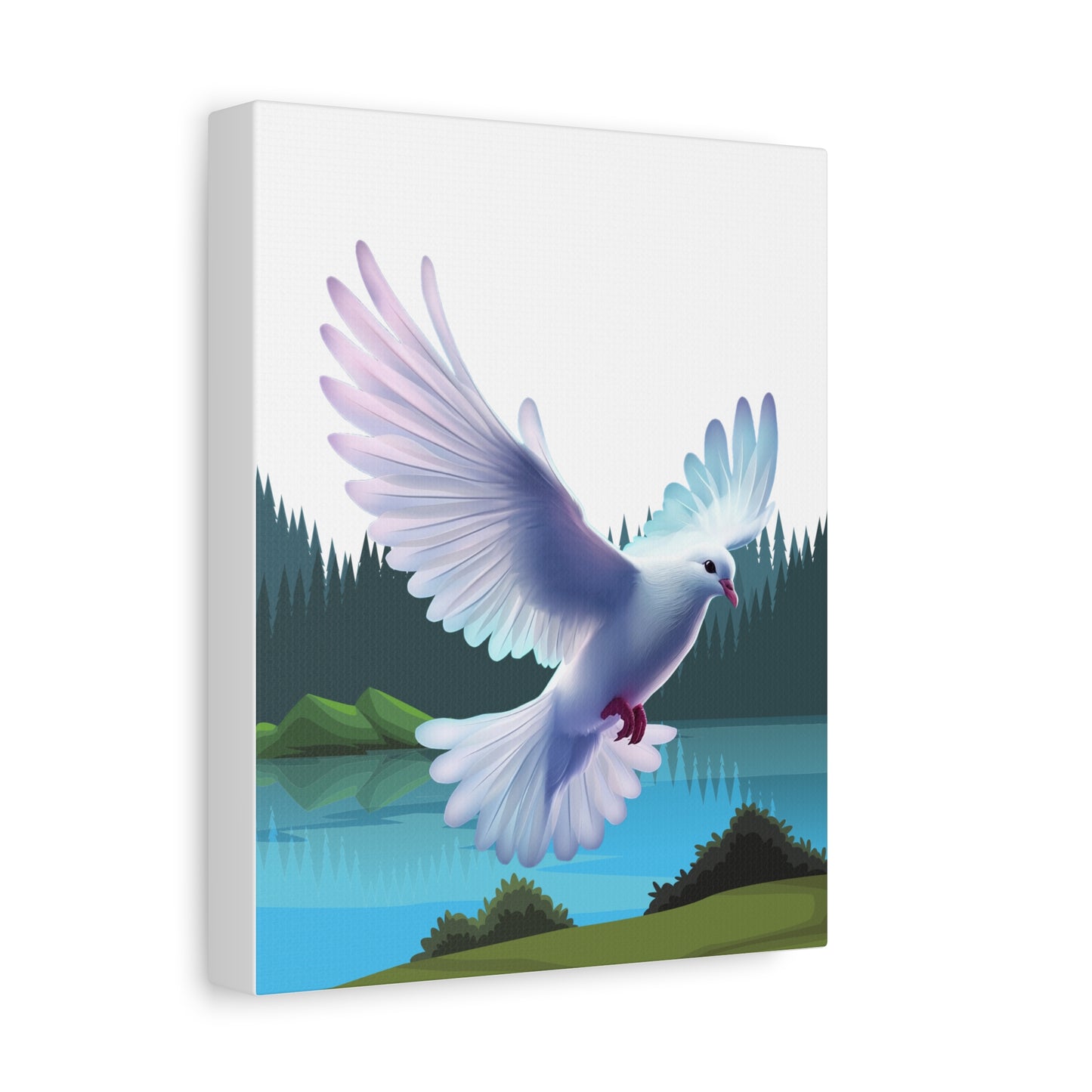 Toile tendue Majestueuse Colombe du Saint-Esprit — Art mural nature sereine — Fini mat