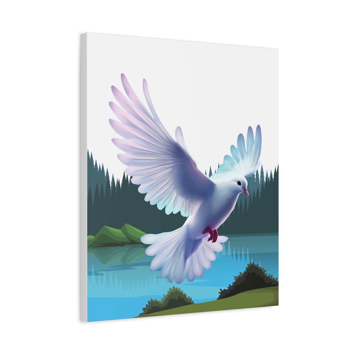 Toile tendue Majestueuse Colombe du Saint-Esprit — Art mural nature sereine — Fini mat