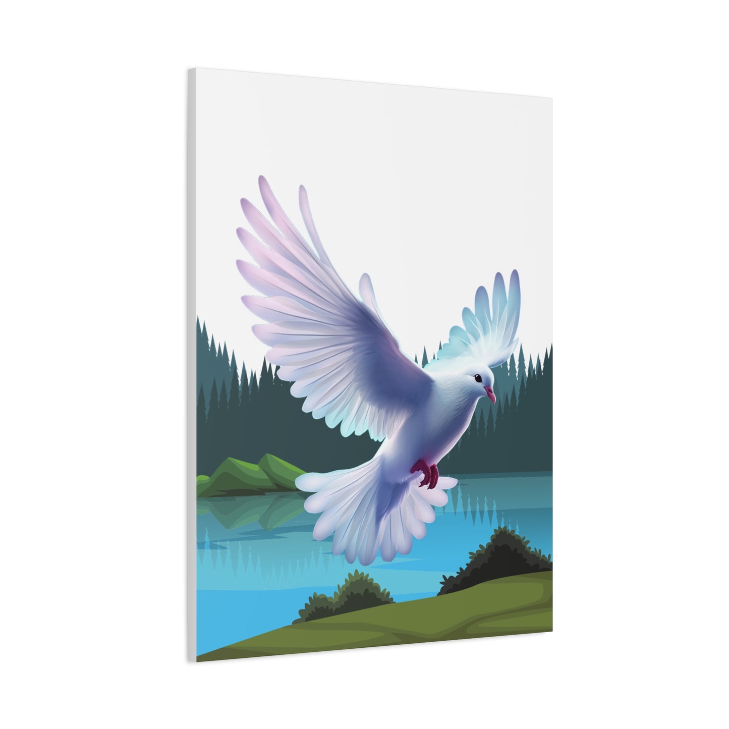 Toile tendue Majestueuse Colombe du Saint-Esprit — Art mural nature sereine — Fini mat